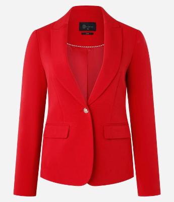 Blazer em Crepe com Botão Único e Bolso com Lapela