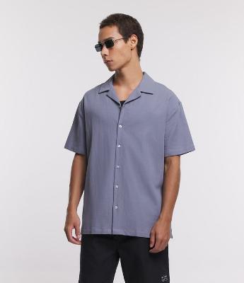 Camisa Relaxed em Tricoline com Textura