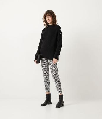 Calça Legging com Elástico na Lateral do Cós e Estampa Xadrez