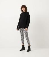 Calça Legging com Elástico na Lateral do Cós e Estampa Xadrez - 1