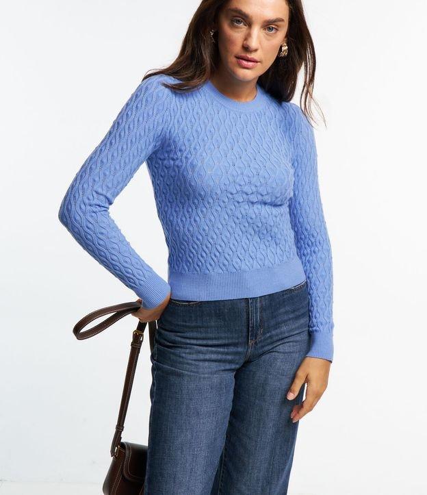 Blusa em Tricô com Textura de Ondinhas - 1