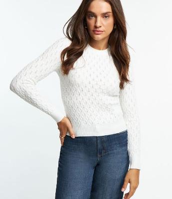 Blusa em Tricô com Textura de Ondinhas