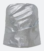 Blusa Tomara que Caia Alfaiatada em Tecido Metalizado com Detalhe Drapeado - 2