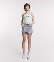 Short Jeans com Strass em Losangos - 1