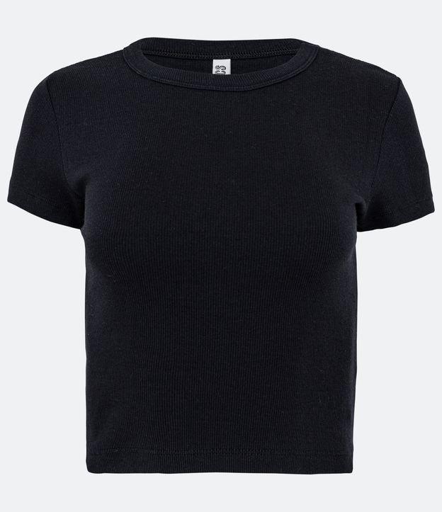 Blusa Canelada em Ribana com Manga Curta - 1