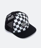 Boné Infantil em Sarja com Estampa Quadriculada e Patch Skate Mood - 1