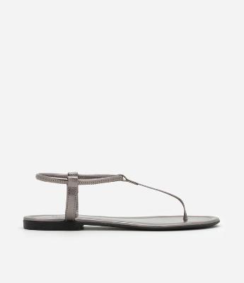 Sandália Rasteira Fio com Fechamento Elástico