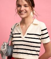 Blusa Cropped Canelada com Listras e sem Costura - 2