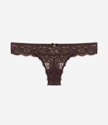 Calcinha Biquíni Fio em Renda Floral