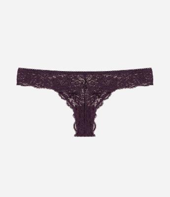 Calcinha Biquíni Fio em Renda Floral