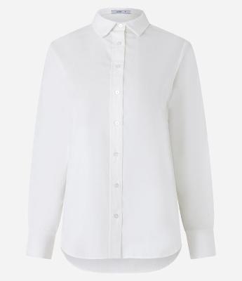 Camisa em Tricoline com Abotoamento e Punho Largo