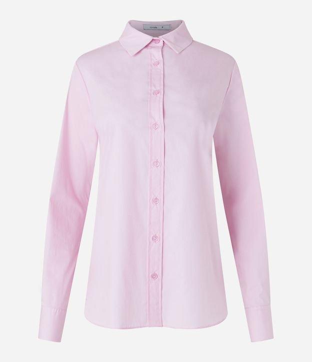 Camisa em Tricoline com Abotoamento e Punho Largo - 1
