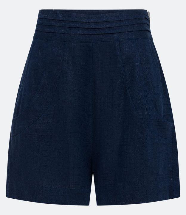 Short Reto em Viscolinho com Detalhe no Cós e Bolsos - 2
