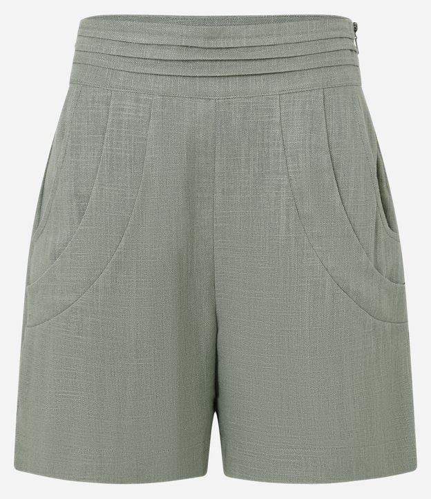 Short Reto em Viscolinho com Detalhe no Cós e Bolsos - 2