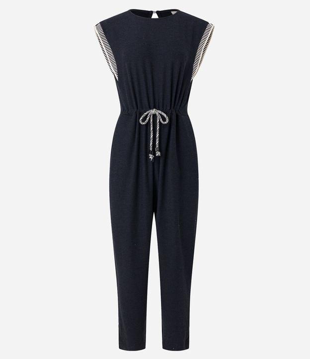 Macacão em Viscose com Cava em Retilínea e Amarração na Cintura - 3