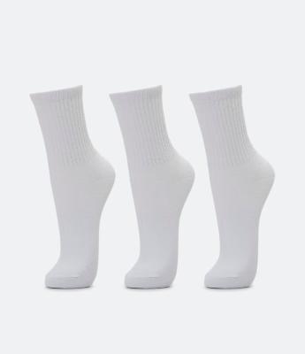 Kit 03 Meias Cano Médio em Algodão sem Costura e Texturizadas