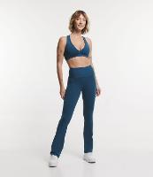 Calça Reta em Microfibra com Cós Alto - 1