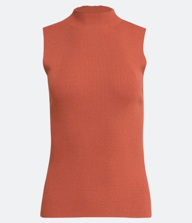 Blusa Regata Básica em Tricô com Gola Alta - 1
