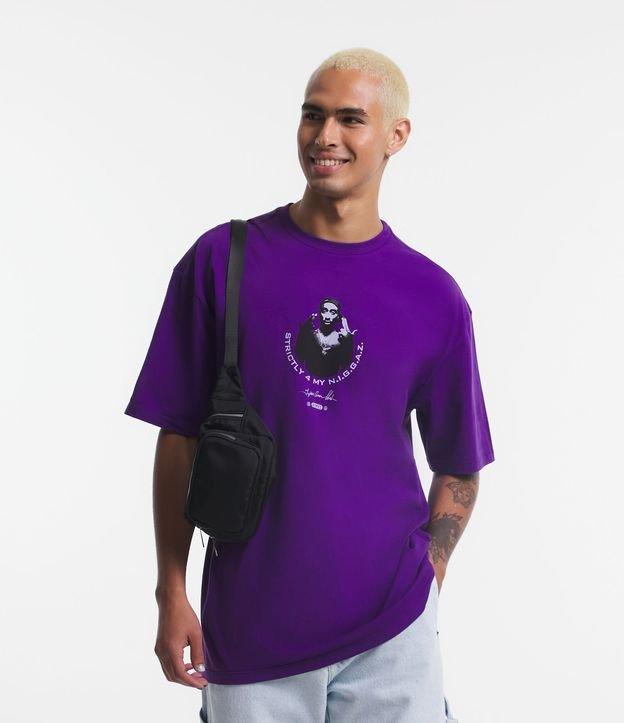 Camiseta Relaxed em Algodão com Estampa do Rapper Tupac - 1