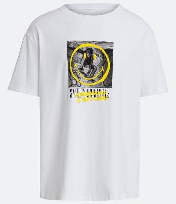 Camiseta Relaxed em Algodão com Estampa Smiley Skating