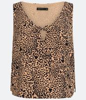 Blusa em Crepe com Laço e Estampa Animal Print Onça - 1