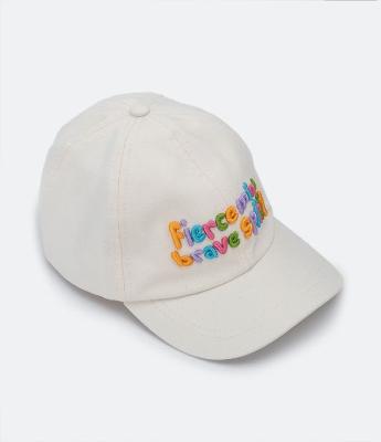 Boné Aba Curva Infantil em Sarja com Lettering Bordado 3D