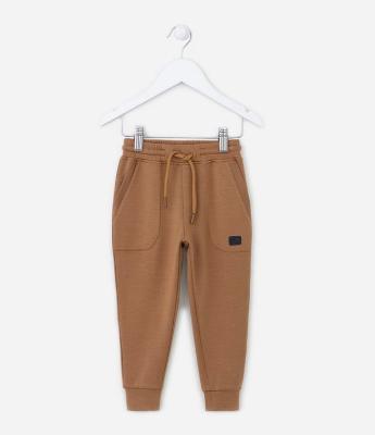 Calça Infantil em Modal com Estampa em Lettering - Tam 1 a 4 anos