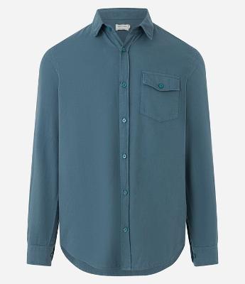 Camisa Manga Longa em Sarja com Bolsos