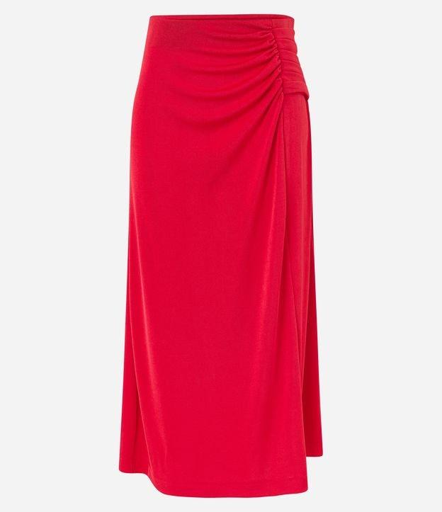 Saia Longa Evasê em Meia Maha com Franzido na Lateral - 2