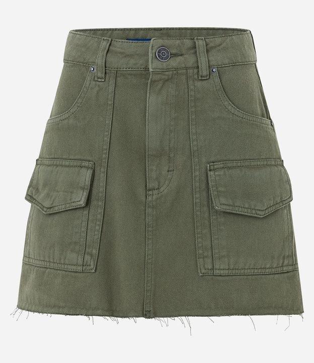 Saia Curta em Sarja com Bolsos Cargo - 2