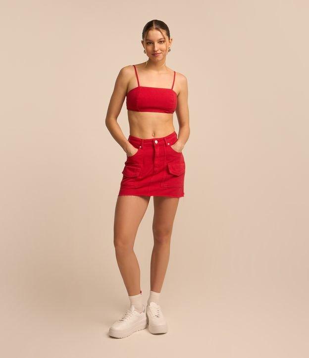 Saia Curta em Sarja com Bolsos Cargo - 2