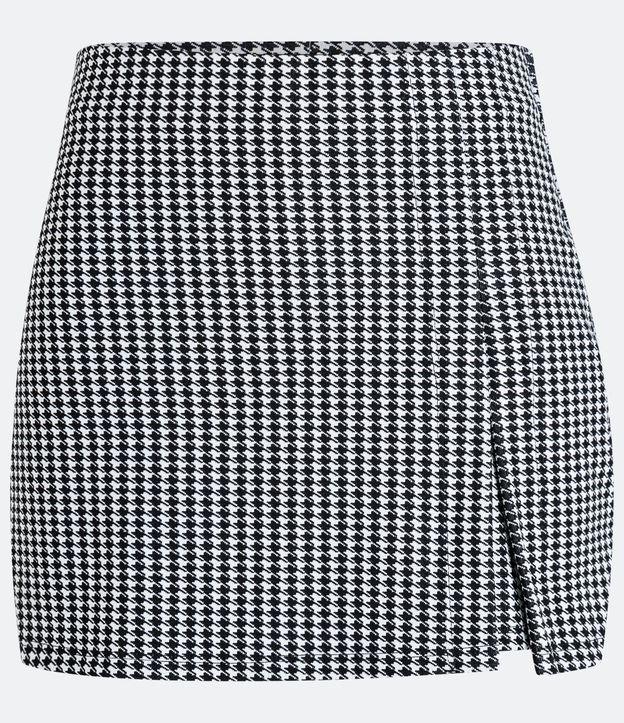 Short Saia Alfaiataria com Fendinha e Estampa Pied de Poule - 2