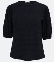 Blusa Texturizada com Gola Redonda e Manga Bufante - 2