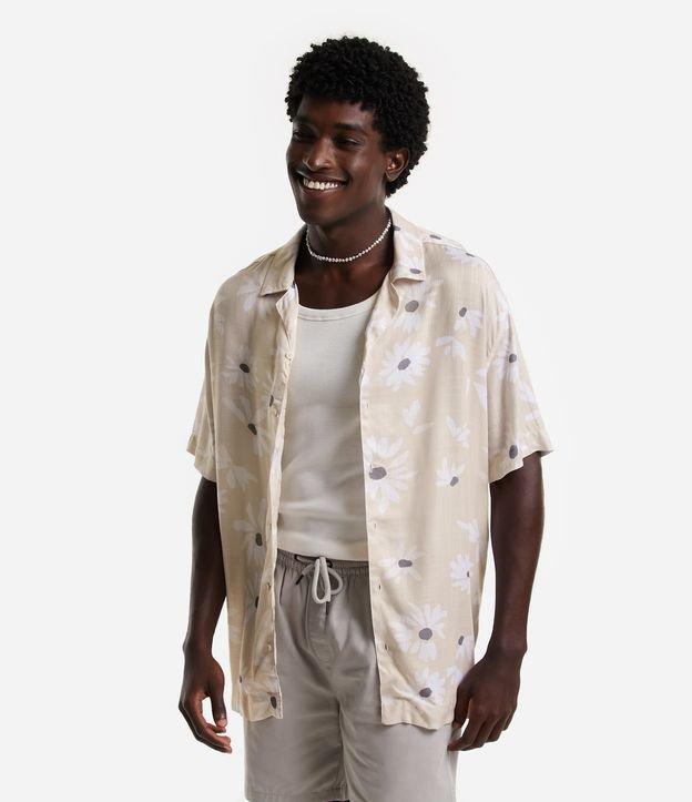 Camisa Relaxed em Ana Ruga com Textura e Estampa Floral - 1