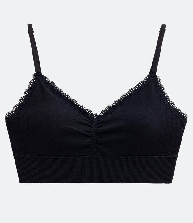 Sutiã Top Alongado em Microfibra com Bojo Removível e Sem Costura - 1