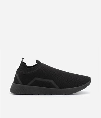 Tênis Knit Esportivo Cano Baixo Running com Textura