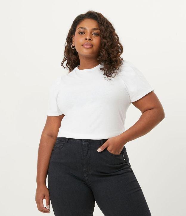 Blusa em Algodão com Manga Bufante Curve & Plus Size - 1