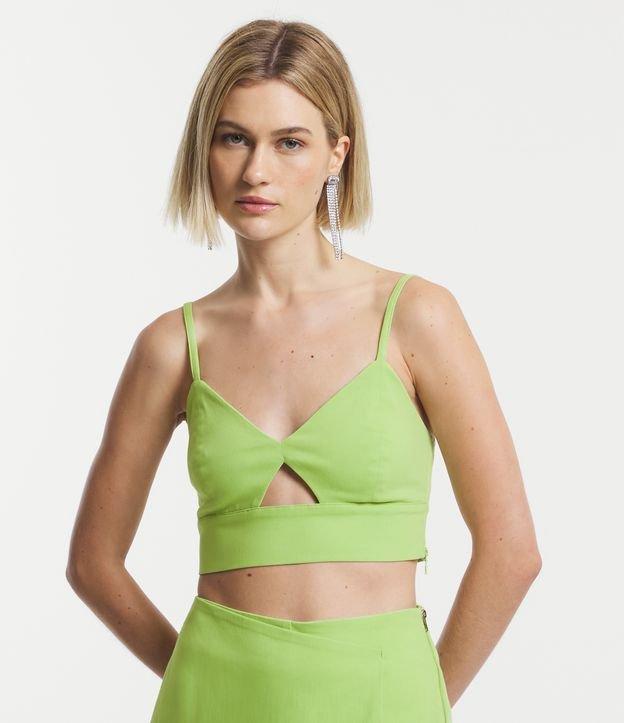 Top de Alça em Bengaline com Decote V - 1