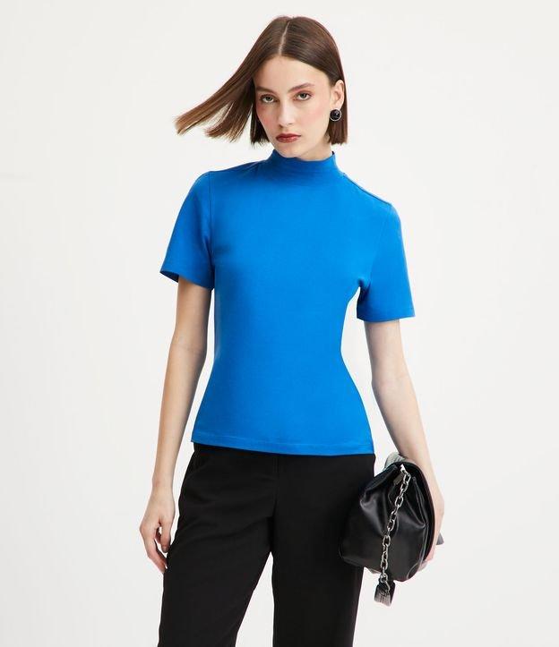 Blusa Básica em Algodão com Gola Alta - 1