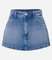 Short Saia em Jeans com Bolsos com Puídos - 2