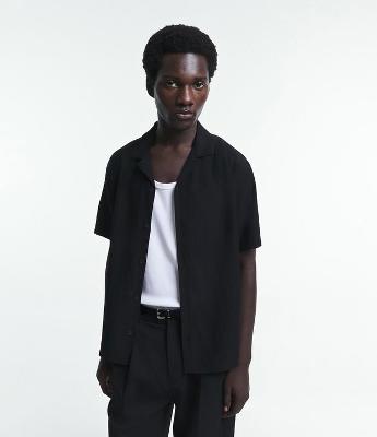 Camisa Boxy Texturizada com Gola Bowling