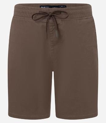 Bermuda Regular Slim em Sarja com Cós Elástico e Bolsos