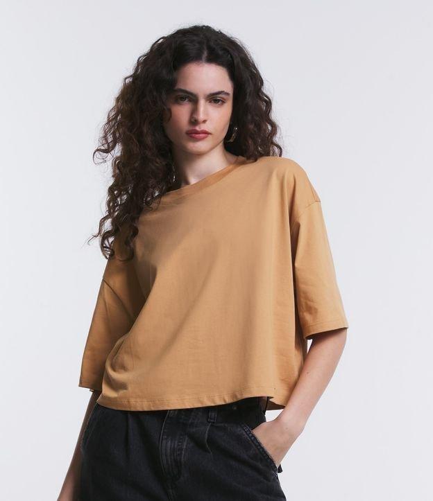 Camiseta Cropped Oversized em Algodão Peruano - 1