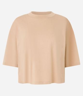 Camiseta Cropped Oversized em Algodão Peruano