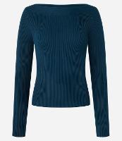 Blusa em Tricô com Gola Canoa e Textura Canelada - 1