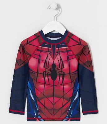 Camiseta Infantil com Proteção UV e Estampa do Homem Aranha - Tam 2 a 10 anos