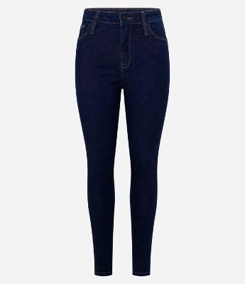 Calça Jeans Skinny com Elastano e Cintura Média