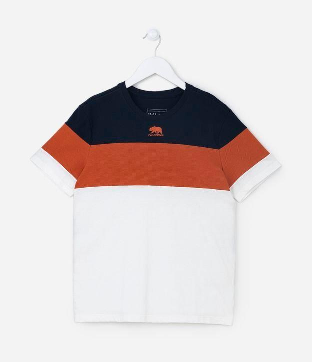 Camiseta Infantil com Estampa California e Recortes Texturizados - Tam 5 a 14 Anos - 1