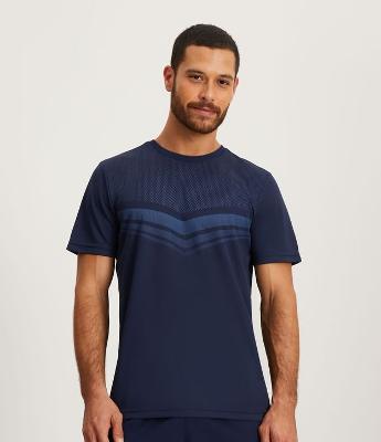 Camiseta Esportiva com Estampa Delta Pontilhado e Manga Curta