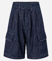 Bermuda Jeans com Pregas e Bolsos Cargo - 2